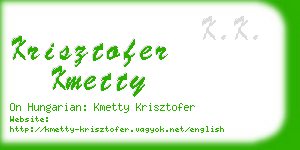 krisztofer kmetty business card